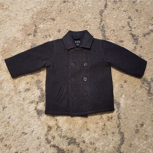 NWOT The Children's Place dark grey wool pea-coat
